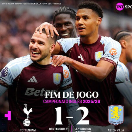 Aston Villa vence Tottenham e consolida sequência na Premier League